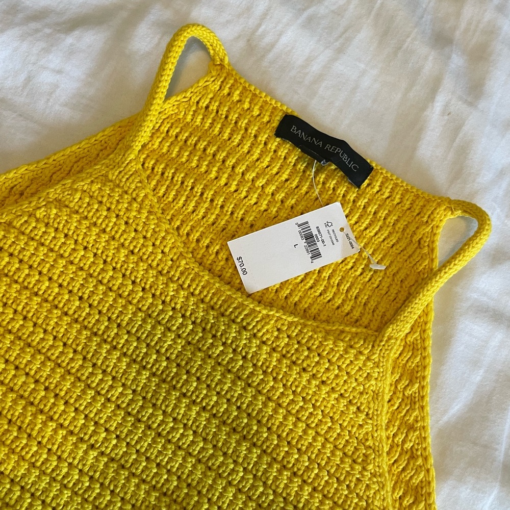 Knitted yellow tank top New with Tags!